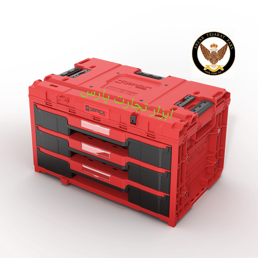 کیوبریک دروار 3 کشو قرمز  QS ONE DRAWER 3 TOOLBOX RED ULTRA HD CUSTOM