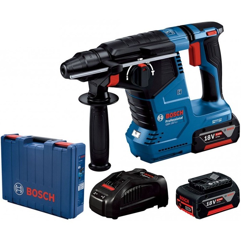 بتن کن شارژی 18 ولت بوش مدل GBH 187 LI 2 X 5,0 AH